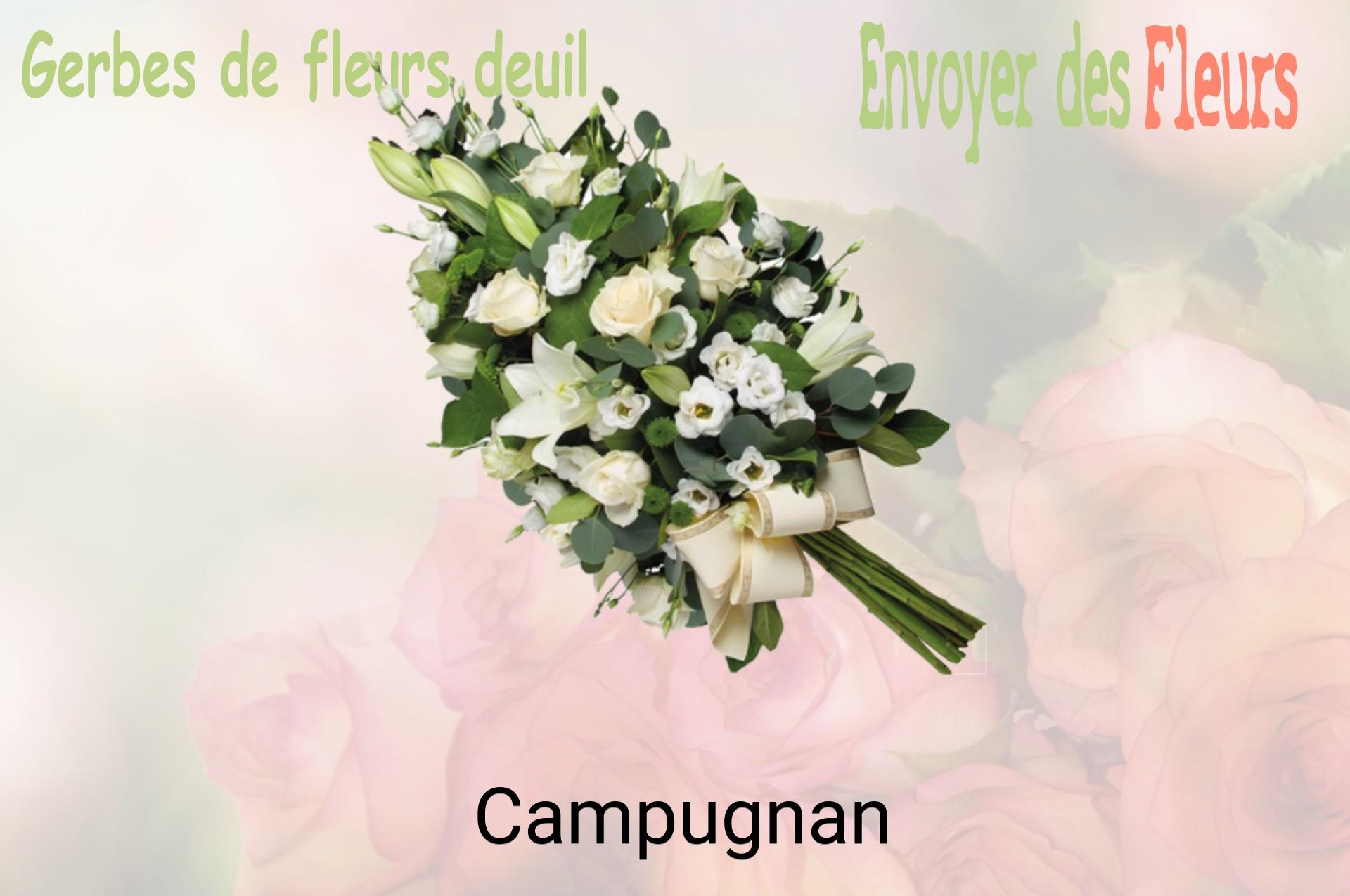 Gerbe de fleurs de deuil livrée à Campugnan